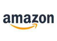 Amazon logo with a curved arrow under the letters.